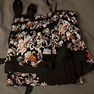 White House Black Market Black Floral Camisole